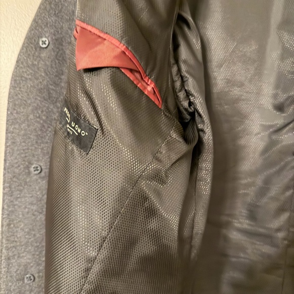 Men’s Pronto Uomo Charcoal Wool Blend Trench Pea Coat Jacket 42R - Picture 12 of 14